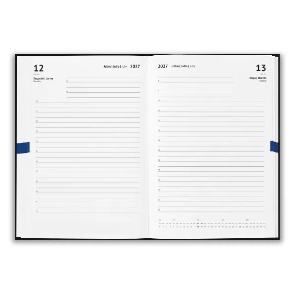 Agenda personalizada 21 x 15 cm com fecho magnético