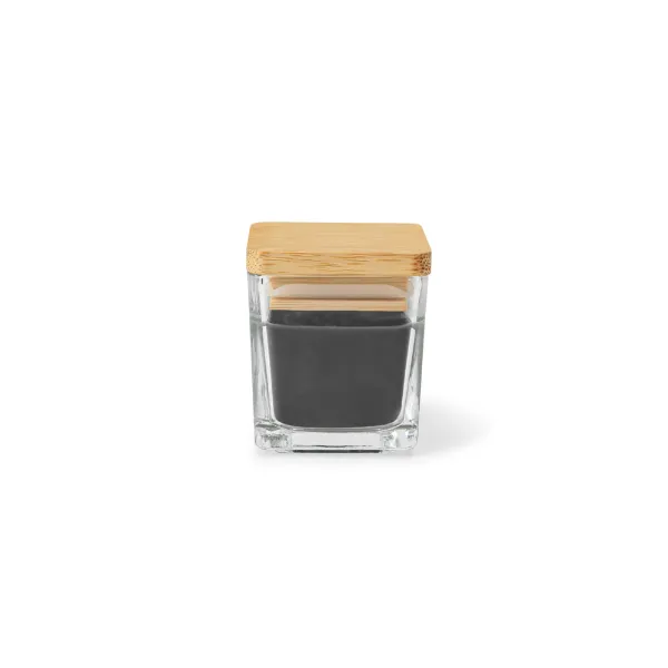 Vela aromática personalizada de 50 g em copo de vidro com tampa em bambu