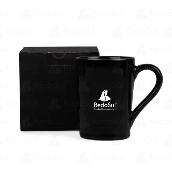 RD 8141231-Caneca em cerâmica na cor preta 230 ml