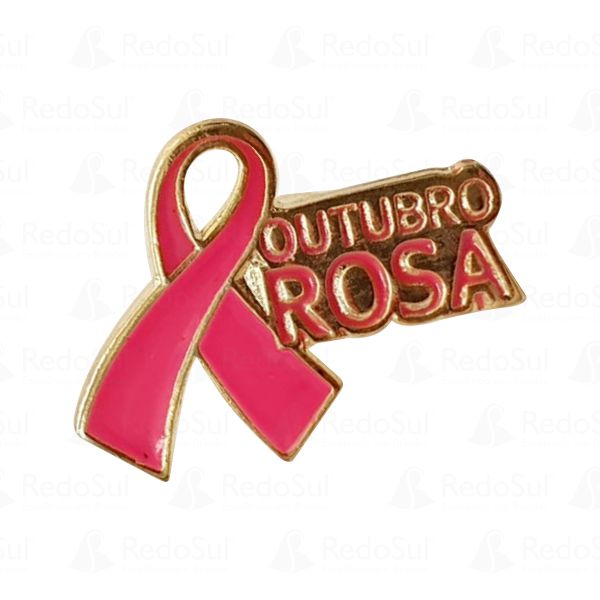 RD 1435-Boton em Metal Recortado Outubro Rosa