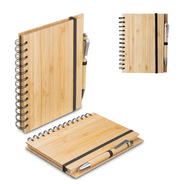 Caderno de bambu personalizado 18 x 13 cm