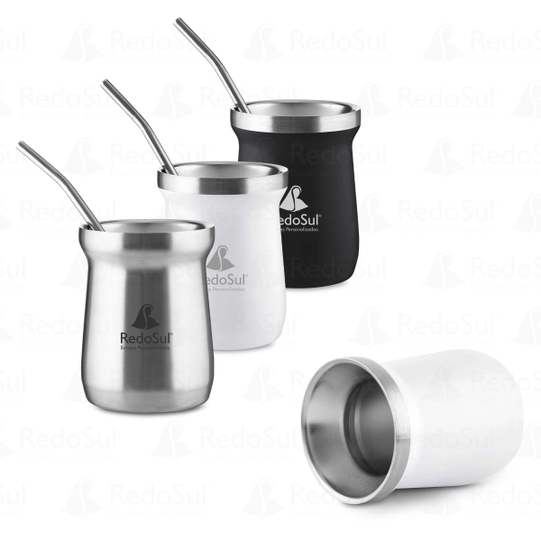 Cuia Térmica personalizada com mini bomba