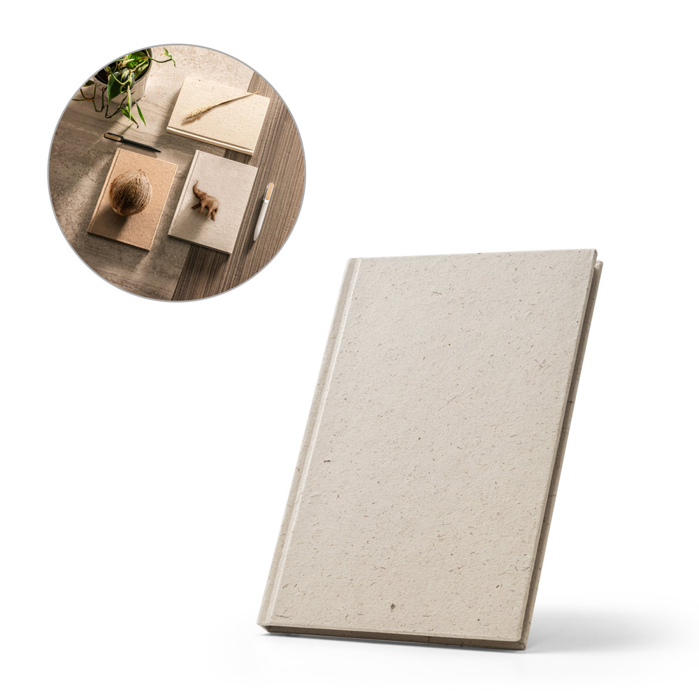 RD 93587-Caderno personalizado capa dura fabricada com matéria orgânica de elefante e algodão de trapo 
