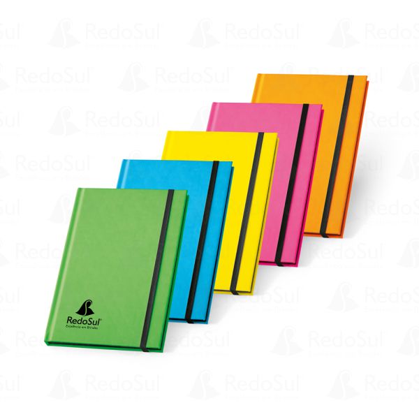 RD 93269-Caderno Tipo Moleskine Personalizado Fluorescente