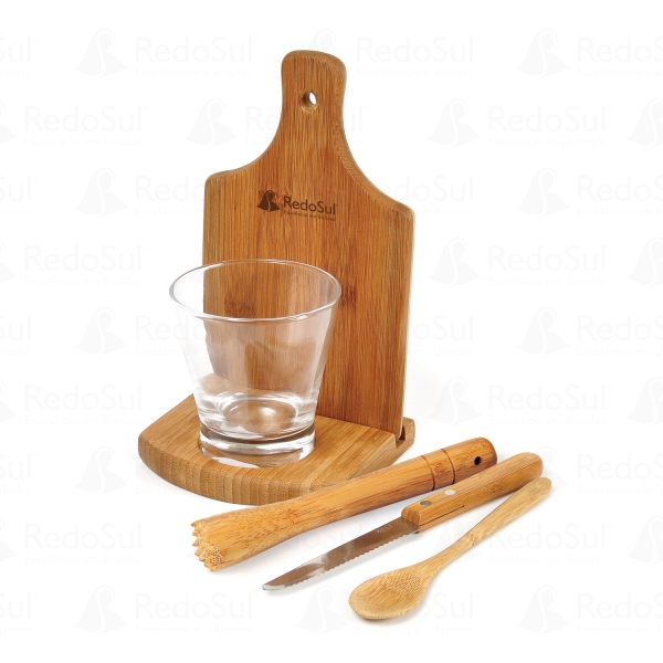 RD 7000463-Kit Para Caipirinha Personalizado Em Bambu