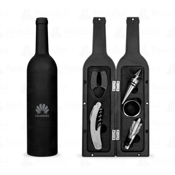 RD 11870-Kit Vinho Personalizado Formato Garrafa com 5 Peças