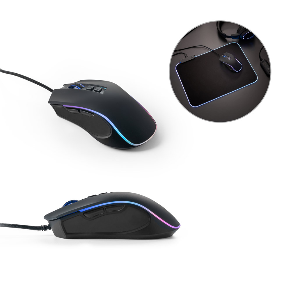 RD 97133-Mouse personalizado para jogos em ABS com acabamento em borracha